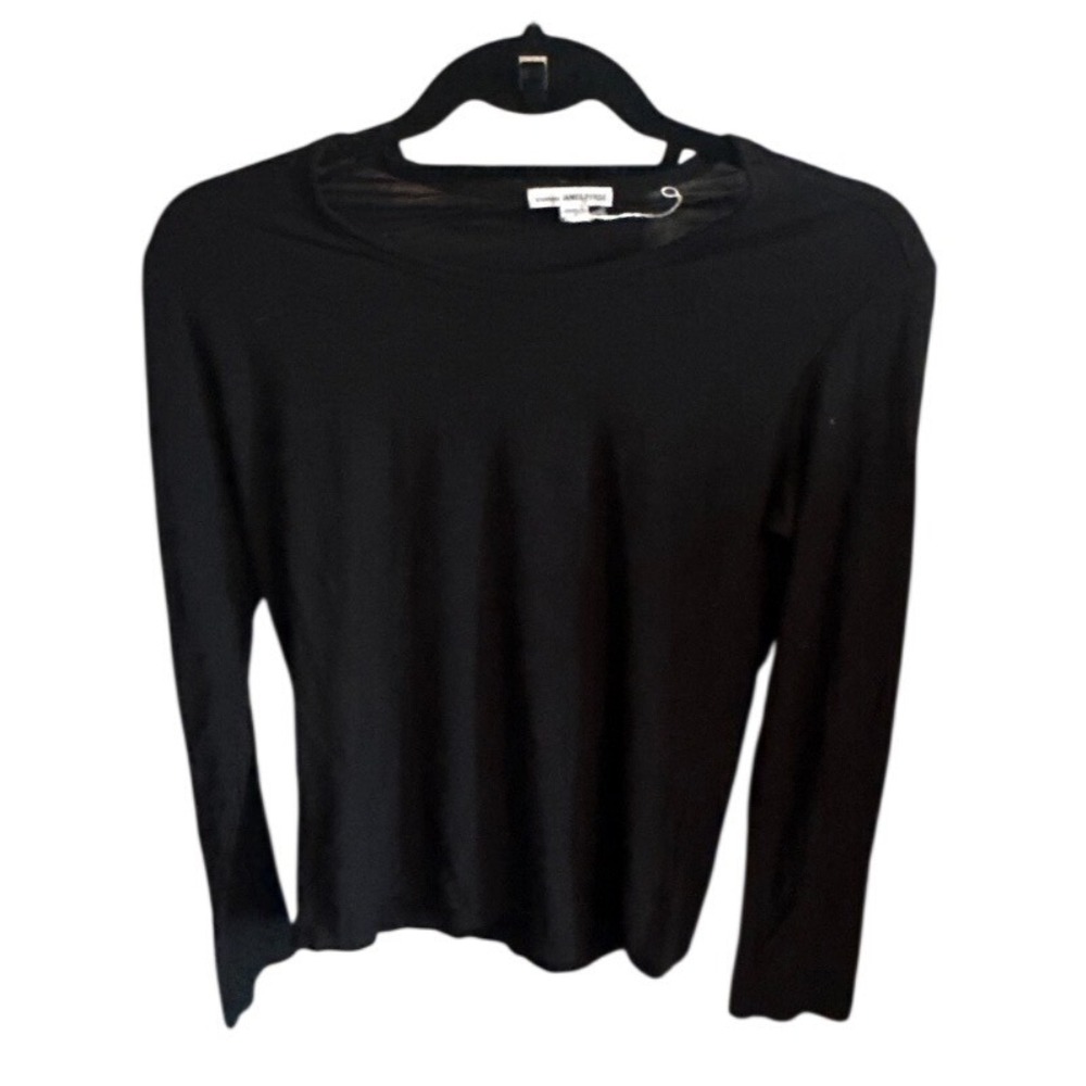 James Perse Standard Black Cotton Modal Long Sleeve Tee WSVH3180CU Size 2